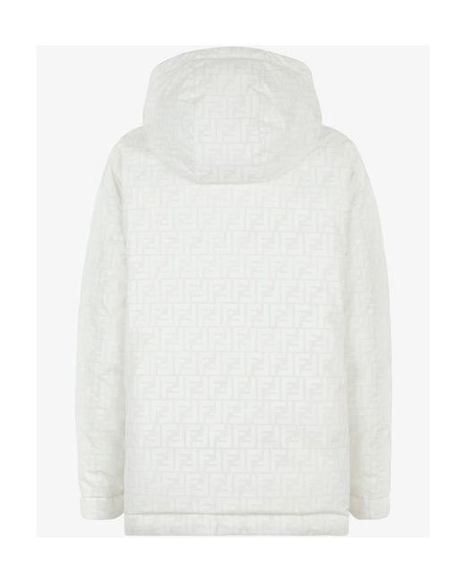 Fendi White Ff Motif Down Jacket