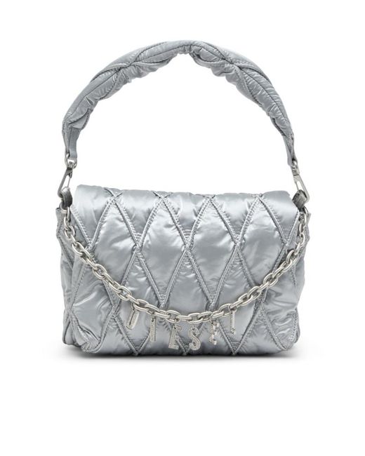DIESEL Gray Charm D Padded Shoulder Bag