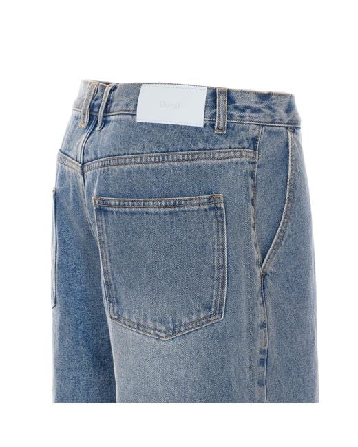 DUNST Blue Straight Wide-Leg Jeans for men