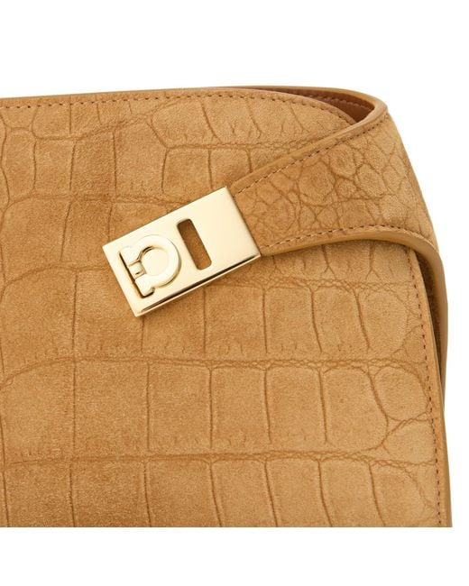 Ferragamo Natural Suede Clutch Bag