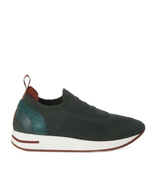 Loro Piana Black 360 Lp Wool Pull-On Sneakers