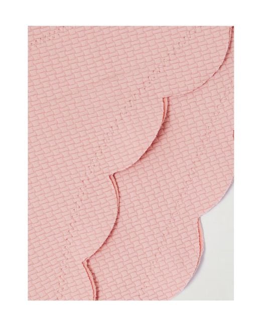 Marysia Swim Pink Scalloped Recycled-Seersucker Bikini Briefs