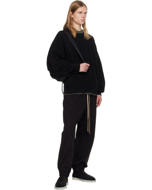 Fear Of God Black Ribbed-Knit Crewneck Jumper for men