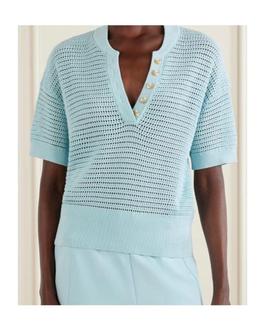 Varley Blue V-Neck Sweater