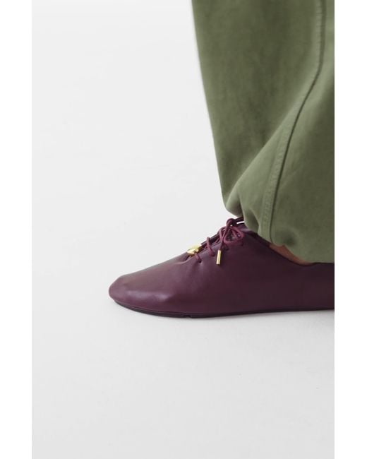 Loewe Purple Pebble Soft Lace-Up Shoes