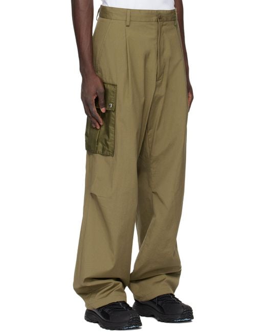 Moncler Green Logo Patch Cargo Pants for men
