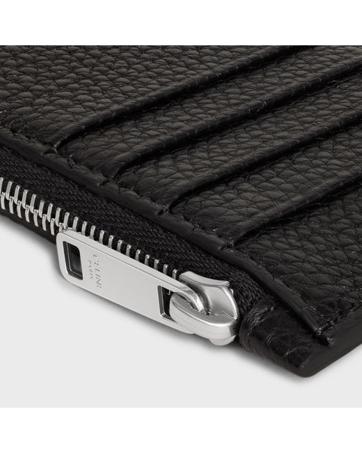Céline Black Zipped Compact Card Holder for men