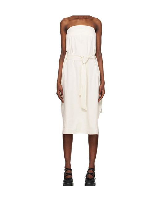 RECTO. Natural Strapless Midi Dress