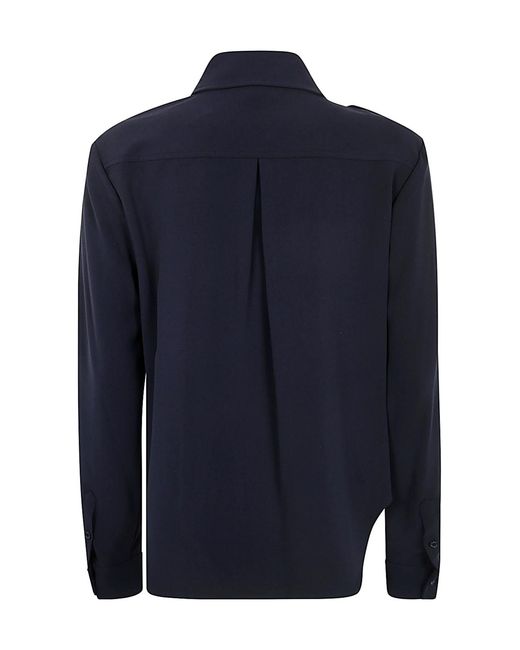 MICHAEL Michael Kors Blue Crepe Utility Shirt
