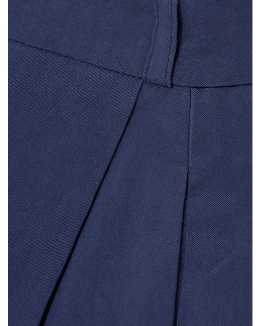 TOVE Blue Pleated Linen-Blend Shorts