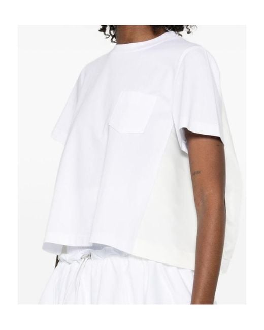 Sacai White Chest-Pocket T-Shirt