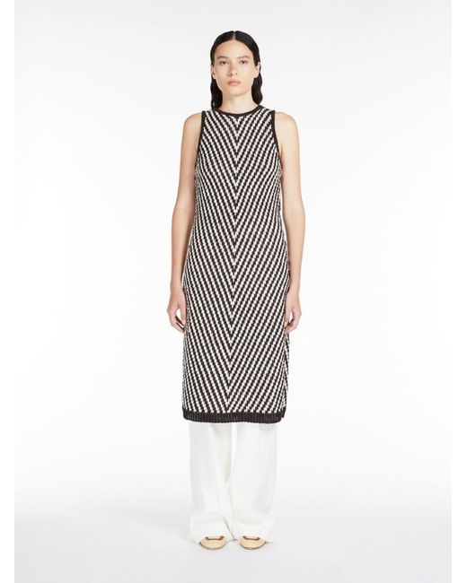 Max Mara Multicolor Long Pullover With Herringbone Pattern
