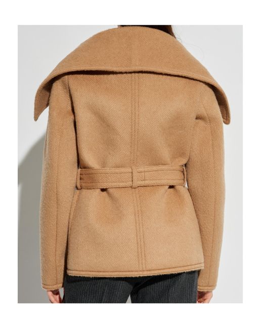 DSquared² Natural Double-Breasted Belted Coat