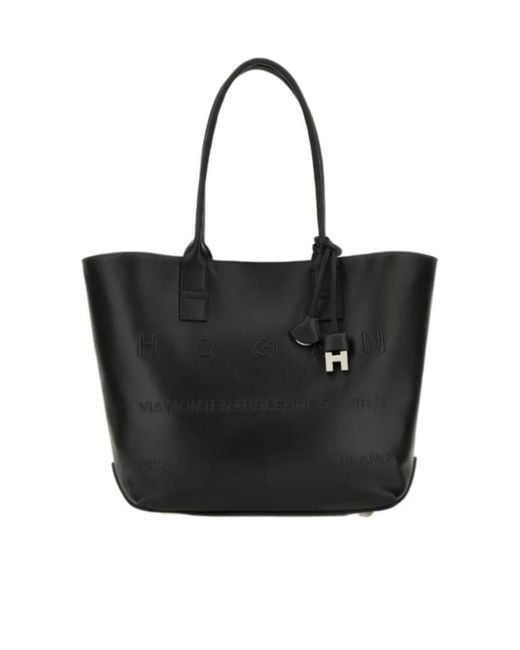 Hogan Black Small Address Shopping Bag