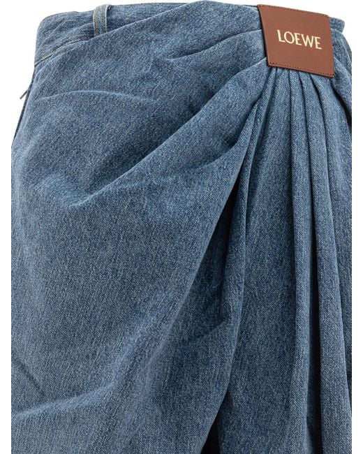 Loewe Blue Draped Jeans