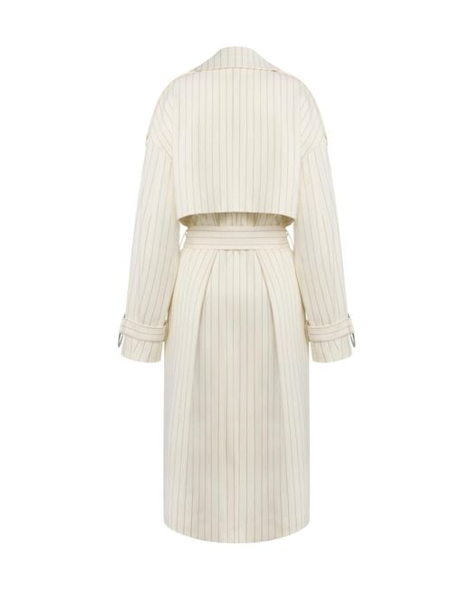Dondup White Long-Sleeved Trench Coat