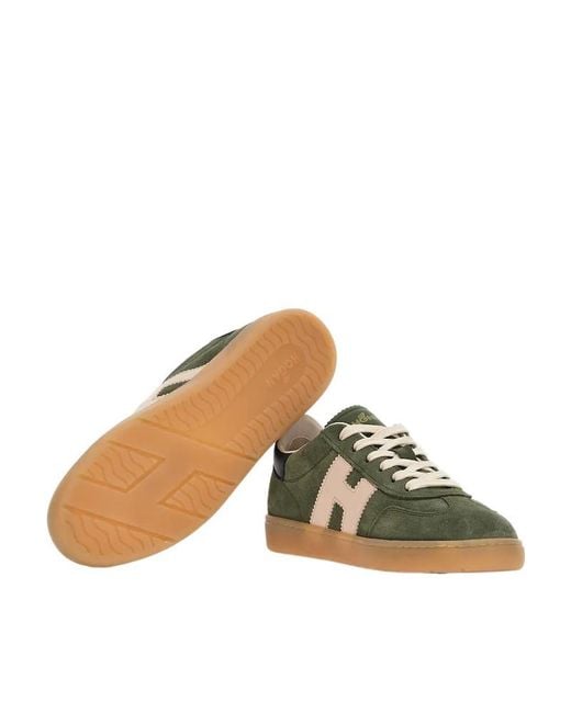 Hogan Green Cool Side H Patch Sneakers
