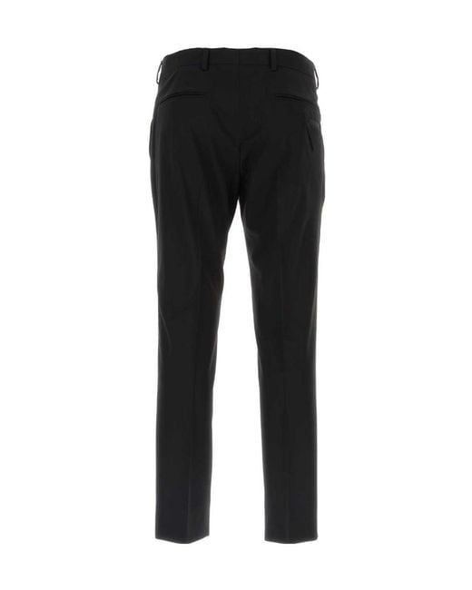 Prada Black Mid-Rise Cropped-Leg Trousers for men