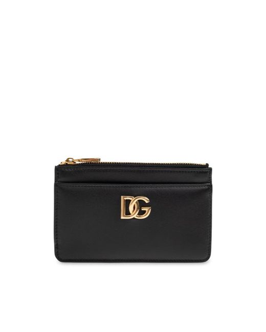Dolce & Gabbana Black Logo Plaque Card Holder