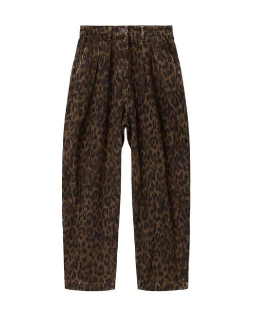 AllSaints Brown Becca Barrel Leg Denim Trousers