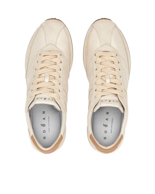 Hogan White Low Top Lace Up Sneakers