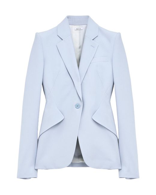 McQueen Blue Single Breasted Tailored Blazer