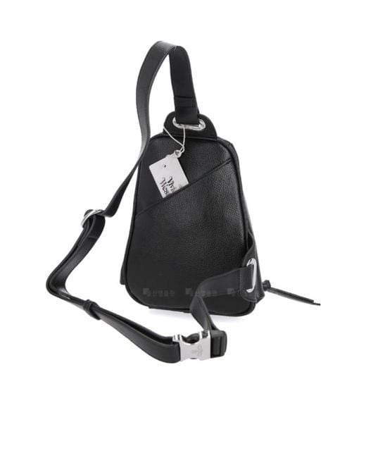 Vivienne Westwood Black Orb Detail Zipped Sling Bag