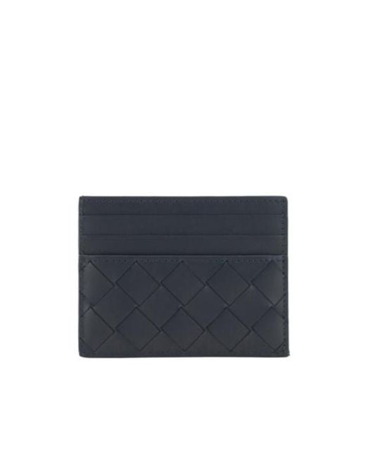 Bottega Veneta Blue Woven Patterned Card Holder for men