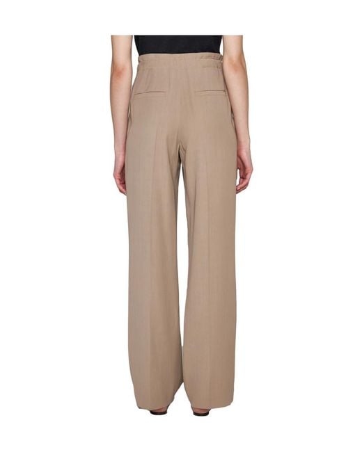 Brunello Cucinelli Natural Belted Straight-Leg Trousers
