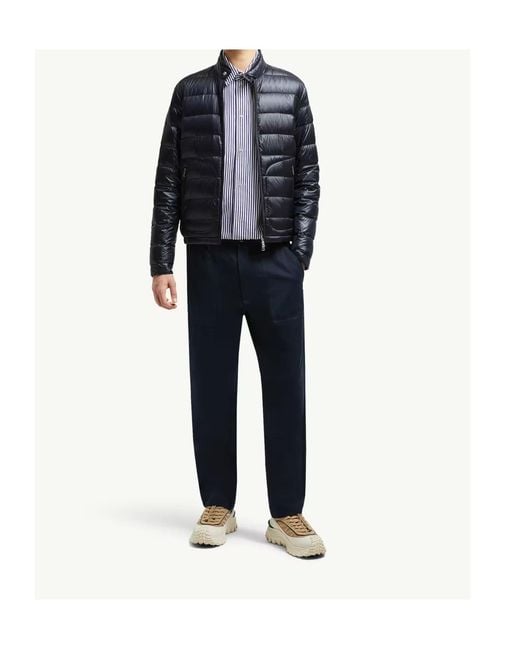 Moncler Blue Acorus Zip-Up Quilted Jacket for men