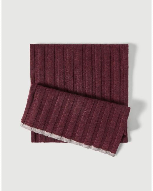 Brunello Cucinelli Purple Contrast-Trim Scarf for men