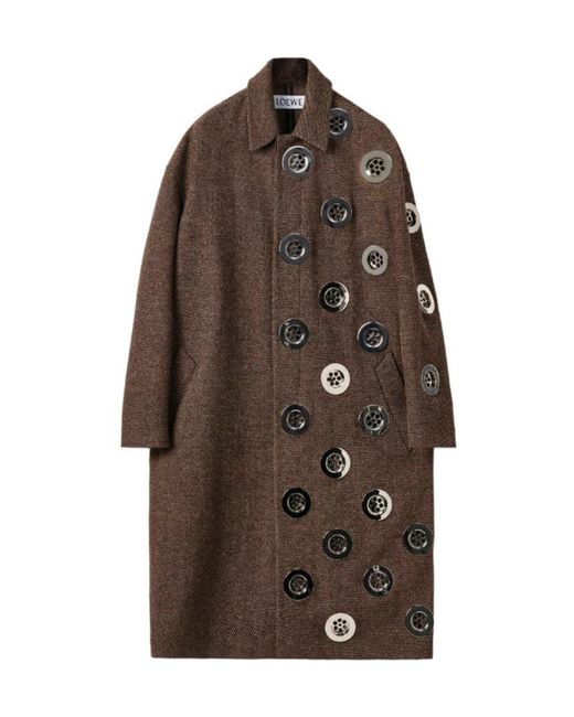 Loewe Brown Sinkhole Embellished Coat for men