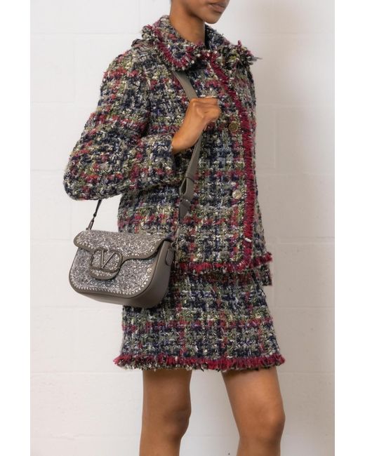 Etro Gray Dyed Tweed Skirt