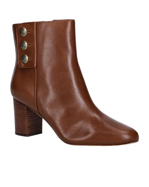 Ralph Lauren Brown Zippered Ankle Boots