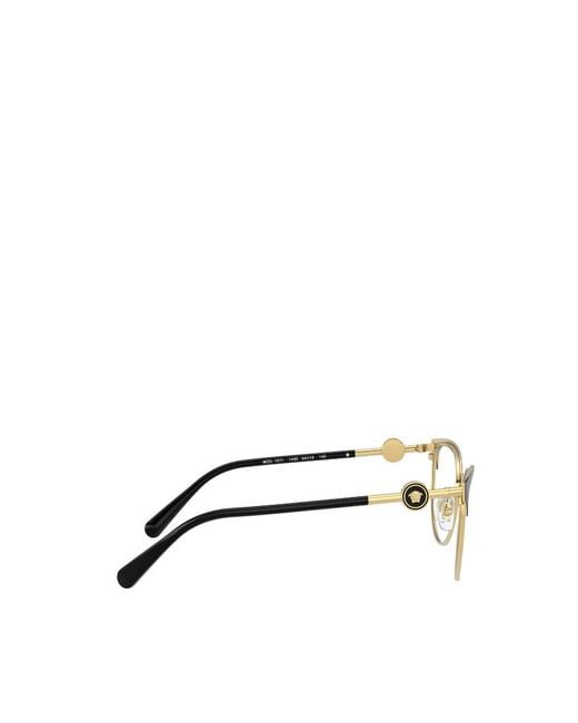 Versace White Eyewear Logo Plaque Cat-Eye Frame Glasses