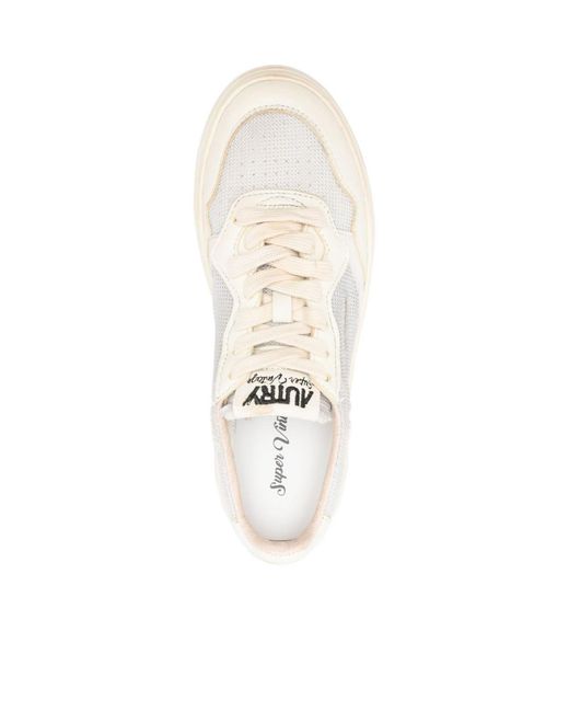 Autry White Medalist Super Vintage Lace-Up Sneakers