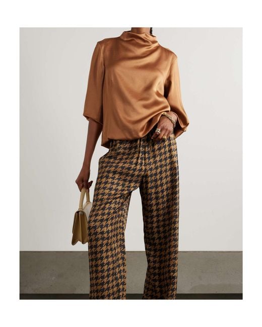 Dries Van Noten Brown High-Necked Top