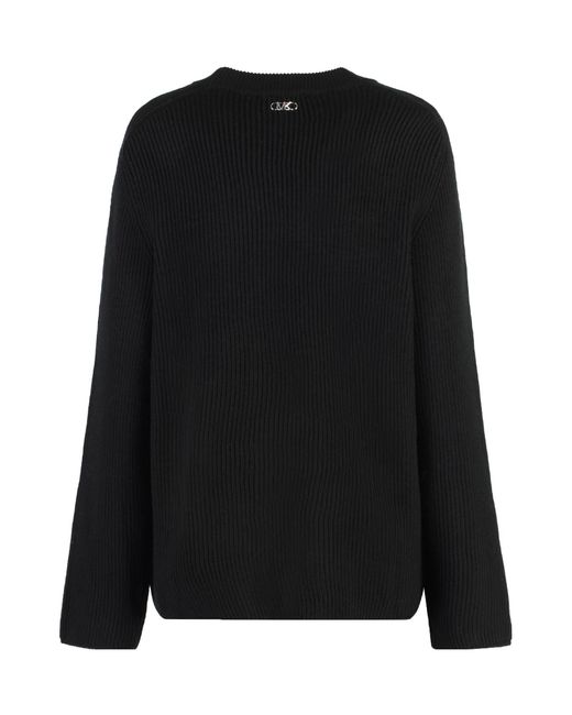 MICHAEL Michael Kors Black Ribbed Crew Neck Jumper