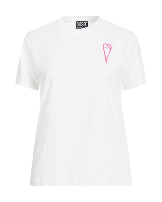 DIESEL White Solid-Color Short-Sleeve T-Shirt