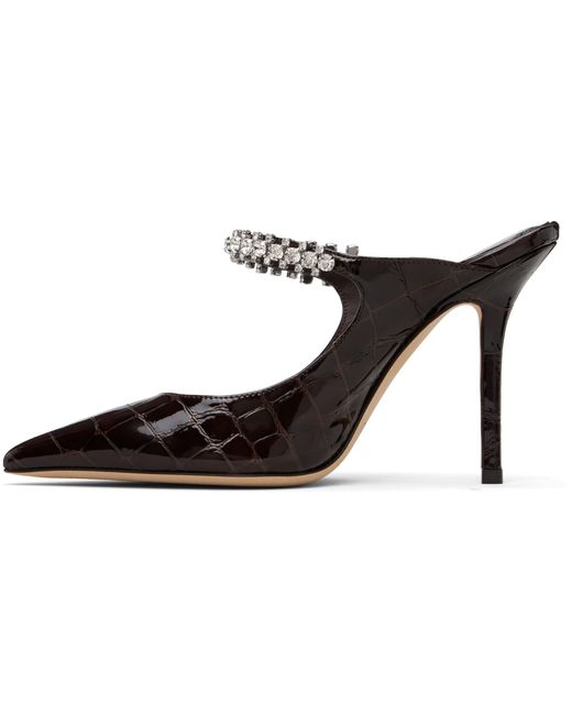 Jimmy Choo Brown Bing 100 High-Heeled Mules