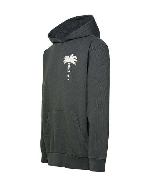 Palm Angels Gray The Palm Printed Hoodie for men