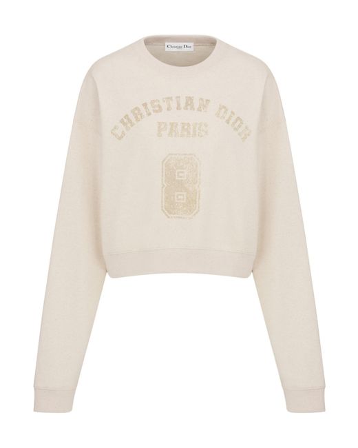 Dior White Cropped Sweatshirt