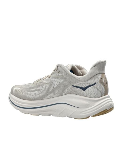 Hoka One One Gray Clifton 10 Lace-Up Sneakers for men