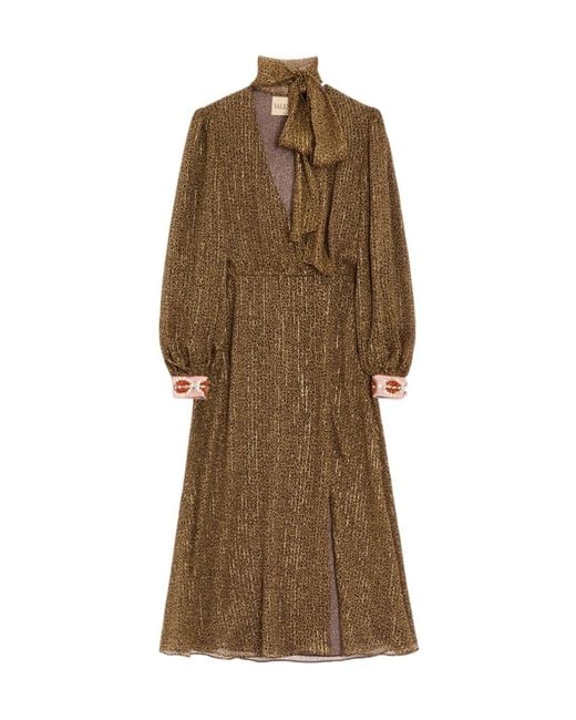 Valentino Brown Fauve Éclat Printed Midi Dress