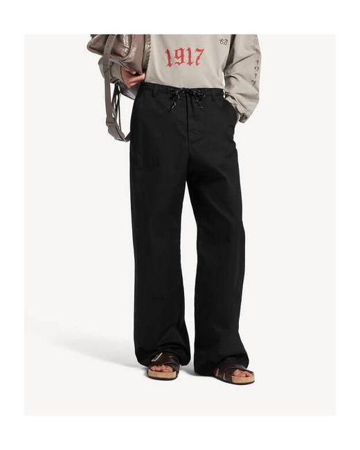 Balenciaga Black Large-Fit Chino Pants for men