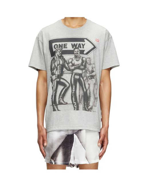 DIESEL White Tom Of Finland Graphic Print T-Shirt for men