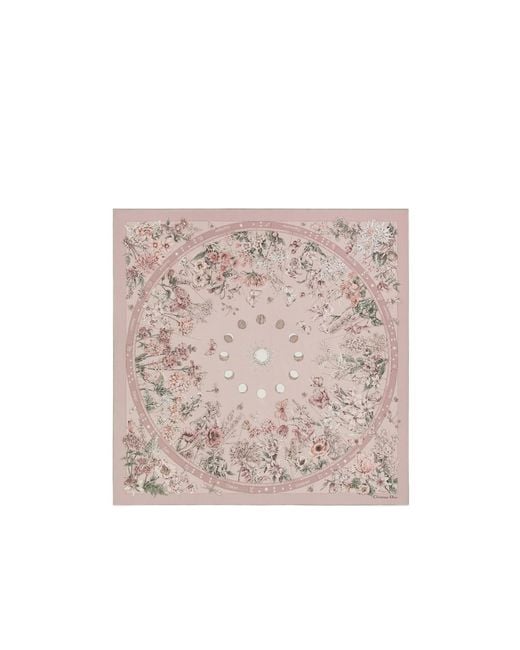 Dior Pink Christian Astral Flowers Scarf