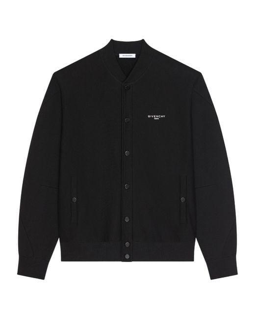 Givenchy Black Logo Embroidered Button-Up Jacket for men