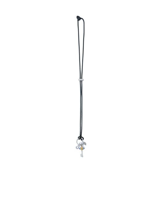 Vivienne Westwood White Diamante Key Orb Necklace for men