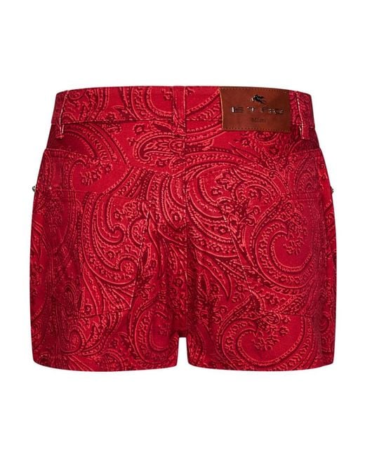 Etro Red Shorts